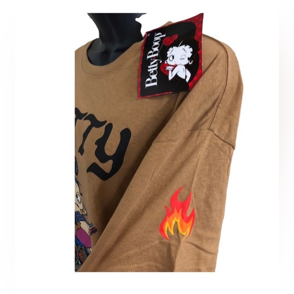 Betty Boop brown hot winking betty on motorcycle t-shirt size XL‎ new - Picture 6 of 9